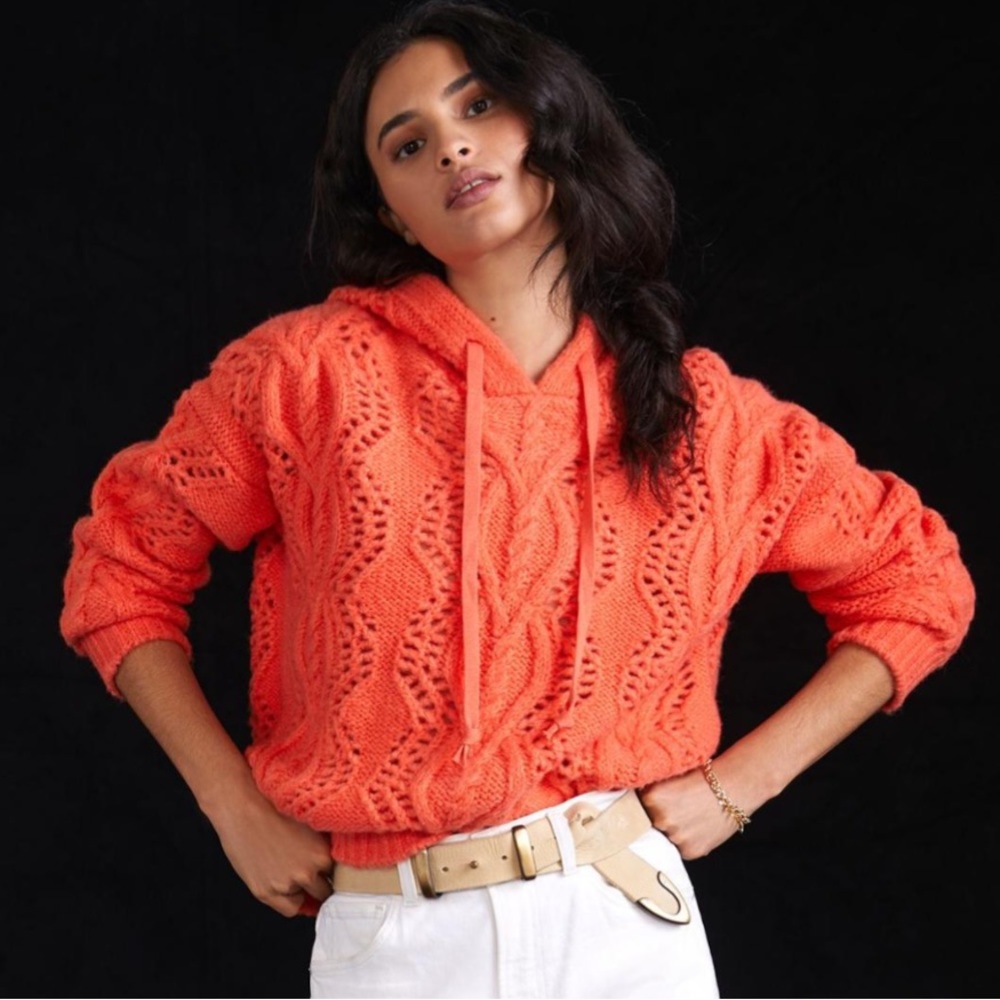 Anthropologie Pilcro Cable-Knit Hoodie NWT